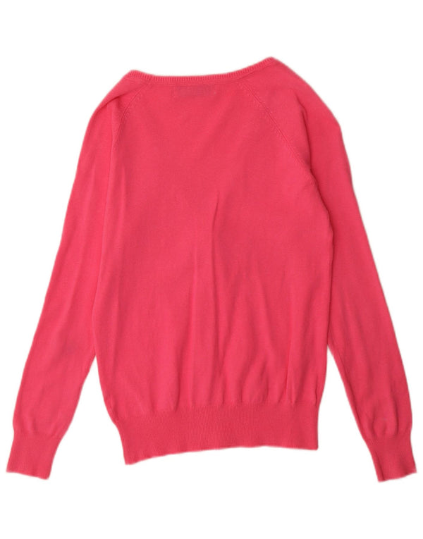 Zara Mujer Cárdigan Suéter UK 12 Algodón Rosa Medio