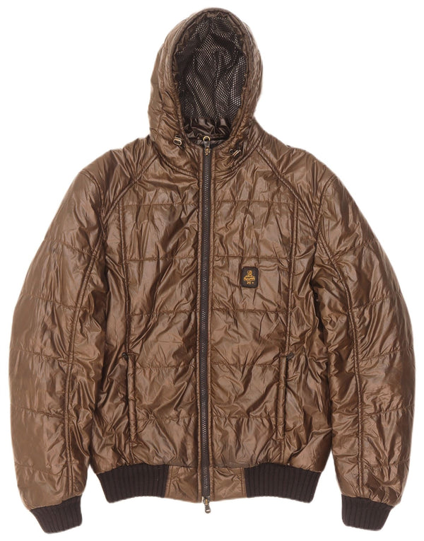 Refrigiwear Chaqueta acolchada con capucha Sixty para hombre UK 38 Poliéster marrón medio