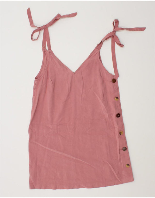 Topshop Vestido lencero para mujer UK 8 Small Viscosa rosa