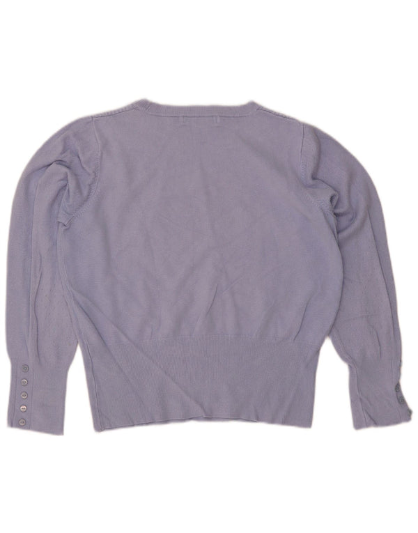 Marks & Spencer Suéter Corto con Cuello Barco para Mujer UK 10 Small Blue