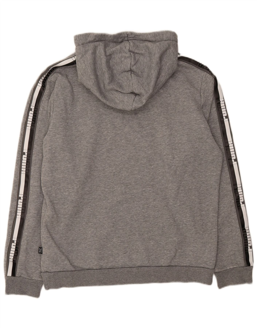PUMA Mens Graphic Hoodie Jumper Small Grey Cotton