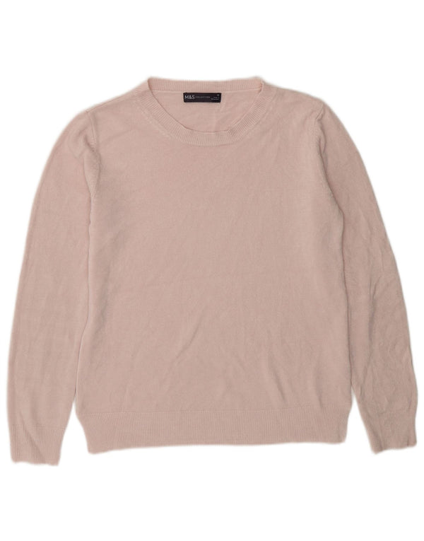 Marks & Spencer Jersey con Cuello Barco para Mujer UK 10 Small Pink