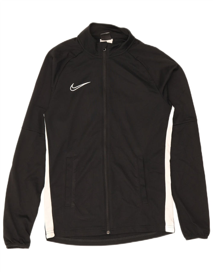 Nike Hombre Dri Fit Chándal Top Chaqueta Pequeña Negro Colorblock Poliéster