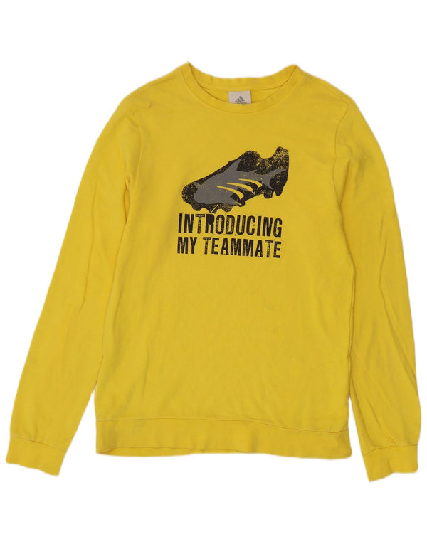 Adidas Hombre Sudadera Gráfica Jumper Medium Amarillo