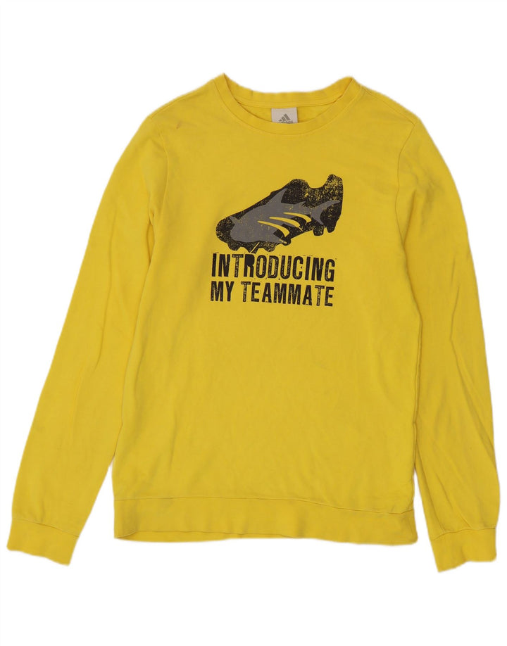 Adidas Hombre Sudadera Gráfica Jumper Medium Amarillo