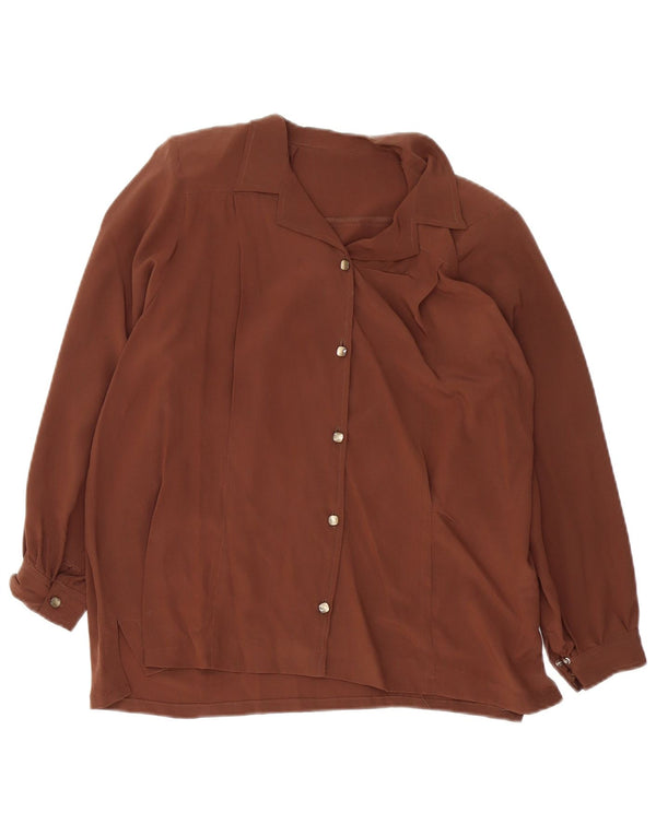 Vintage mujer camisa Reino Unido 12 marrón medio