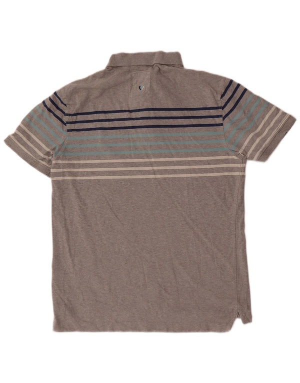 Polo de hombre Fat Face de algodón a rayas en gris medio