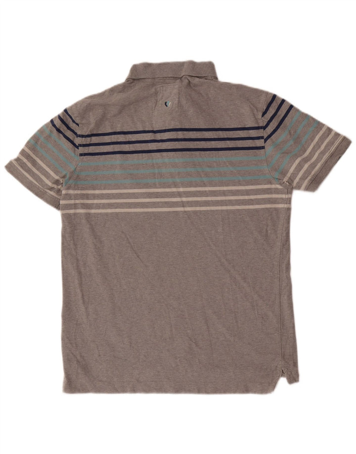 Polo de hombre Fat Face de algodón a rayas en gris medio
