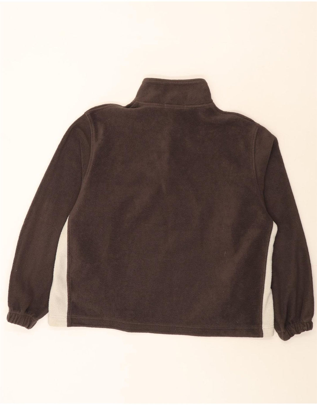 Fila Hombre Zip Neck Fleece Jumper Large Marrón Colorblock Poliéster