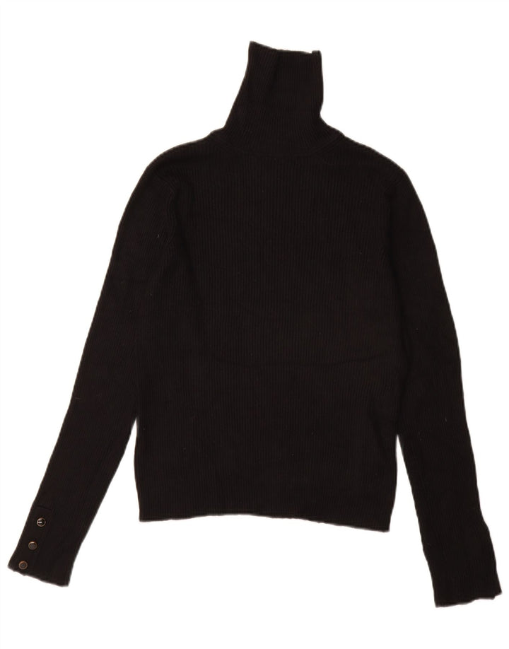 Lipsy Jersey con cuello vuelto para mujer, talla 42, talla M, viscosa negra