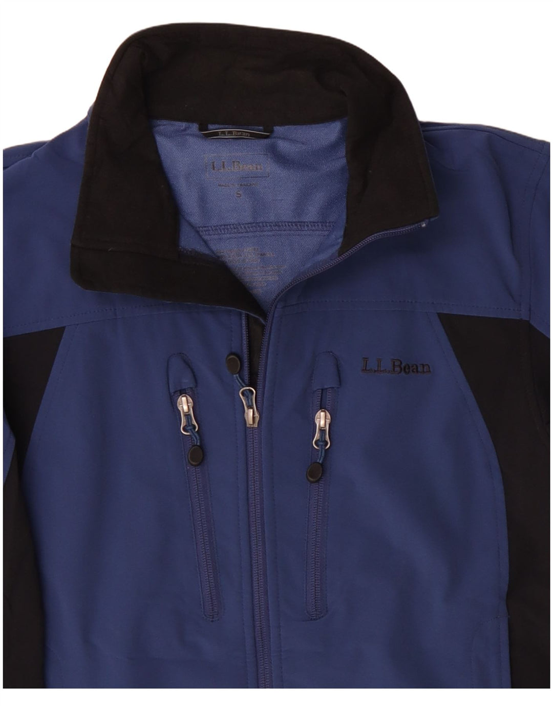 L.L.BEAN Chaqueta cortavientos para hombre UK 36 Small Azul marino Colorblock Nylon