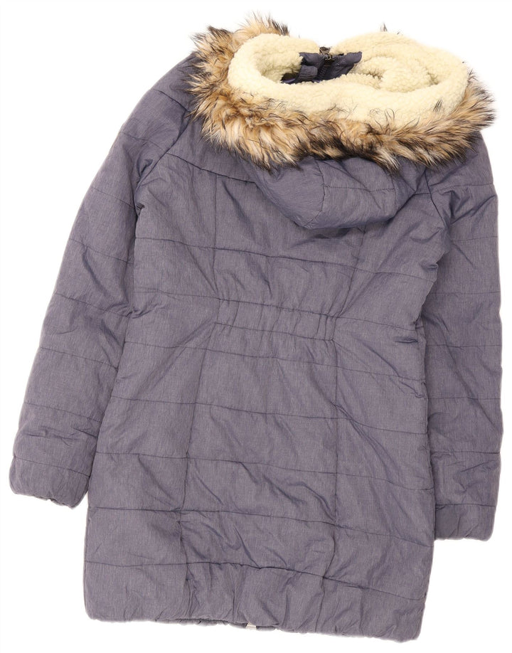 Superdry Chaqueta Acolchada Con Capucha Para Mujer UK 44 Nylon Azul Mediano
