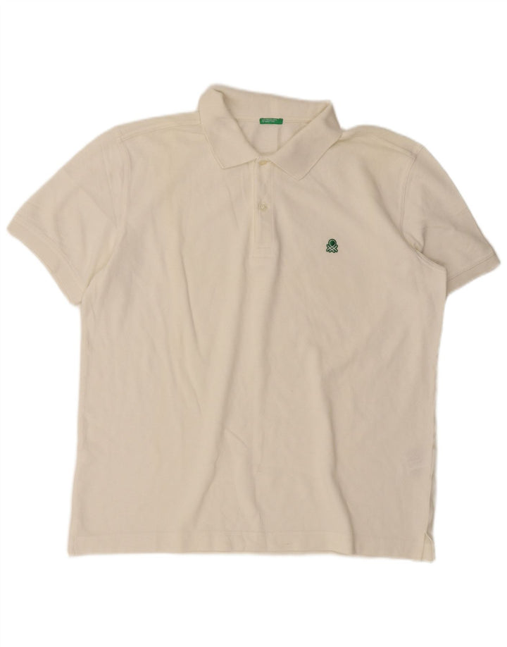 Benetton Polo Hombre XL Blanco Algodón