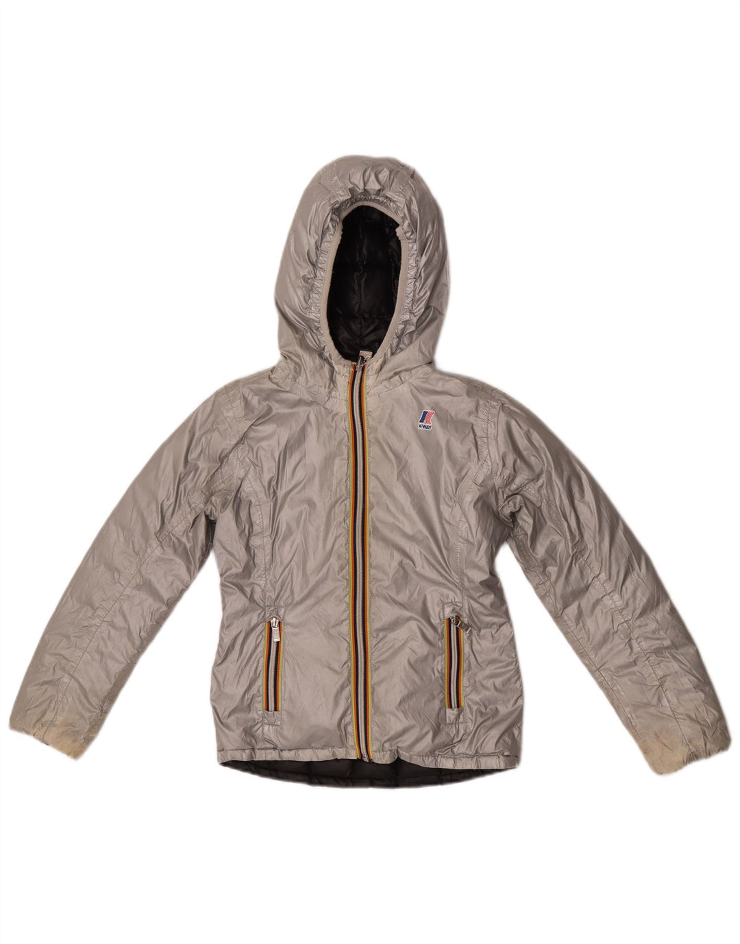 K-Way Chaqueta Acolchada Reversible Niña 9-10 Años Plata Poliéster