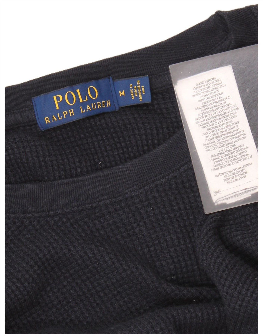 POLO RALPH LAUREN Camiseta Hombre Manga Larga Algodón Azul Marino Medio