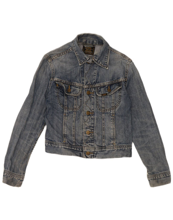 Lee Chaqueta Vaquera Corta para Mujer UK 42 Algodón Azul Medio