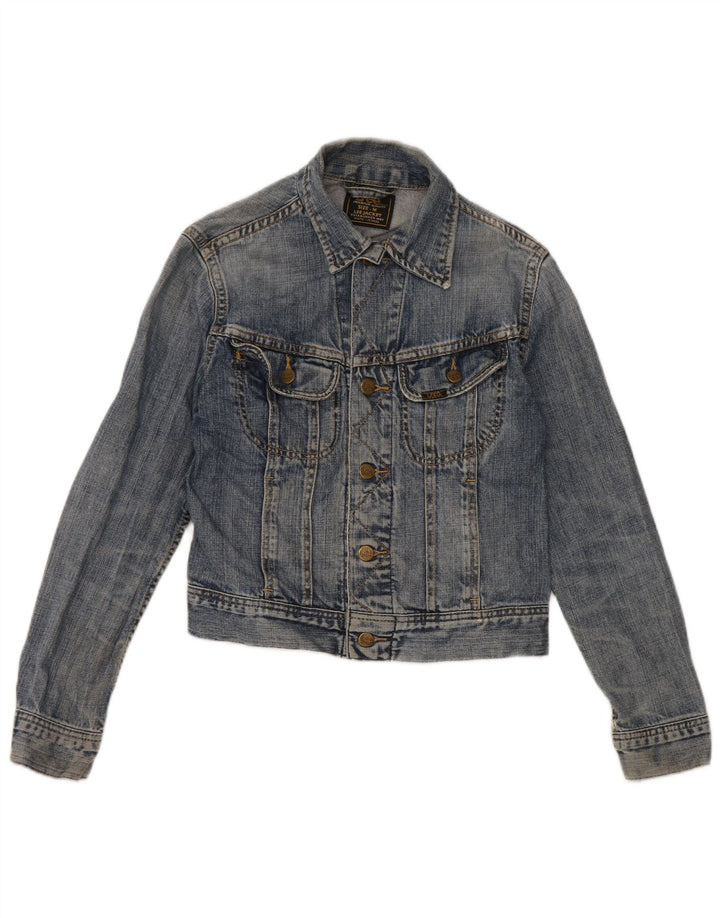 Lee Chaqueta Vaquera Corta para Mujer UK 42 Algodón Azul Medio