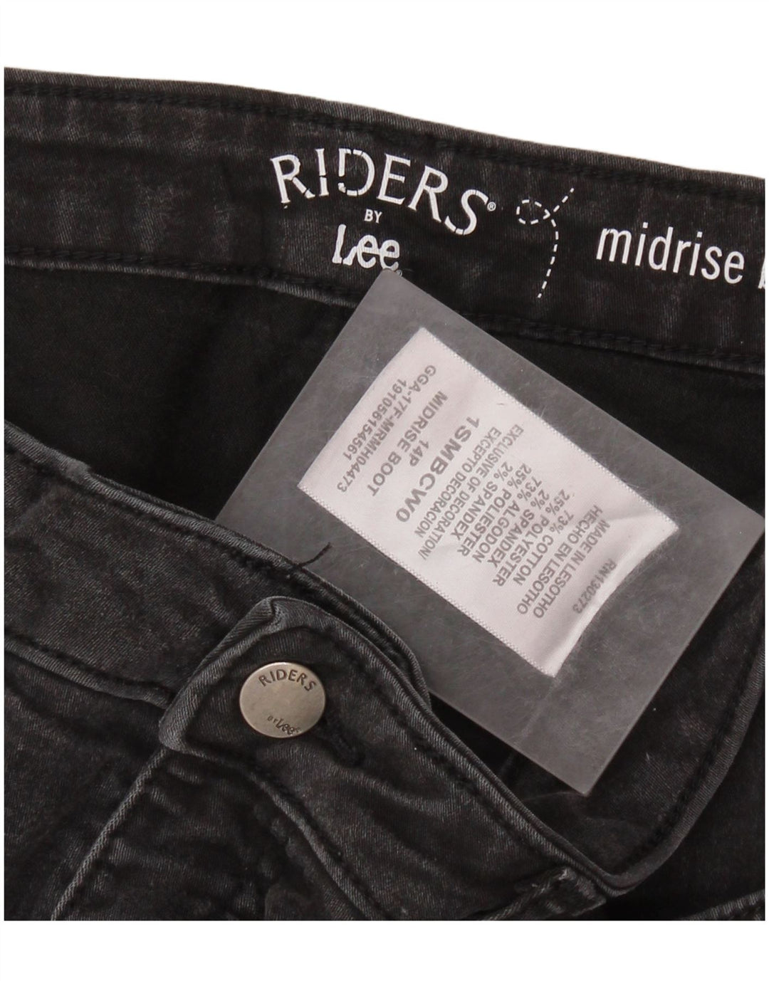 LEE Vaqueros recortados con corte de bota para mujer Riders de talle medio US 14 XL W32 L24 Negro