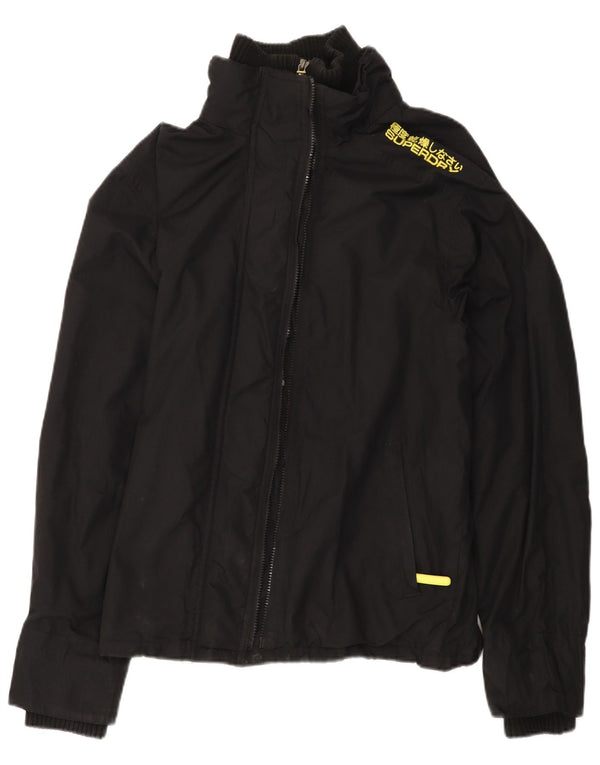 SUPERDRY Chaqueta cortavientos The Windcheater para mujer UK 40 XL Nylon negro