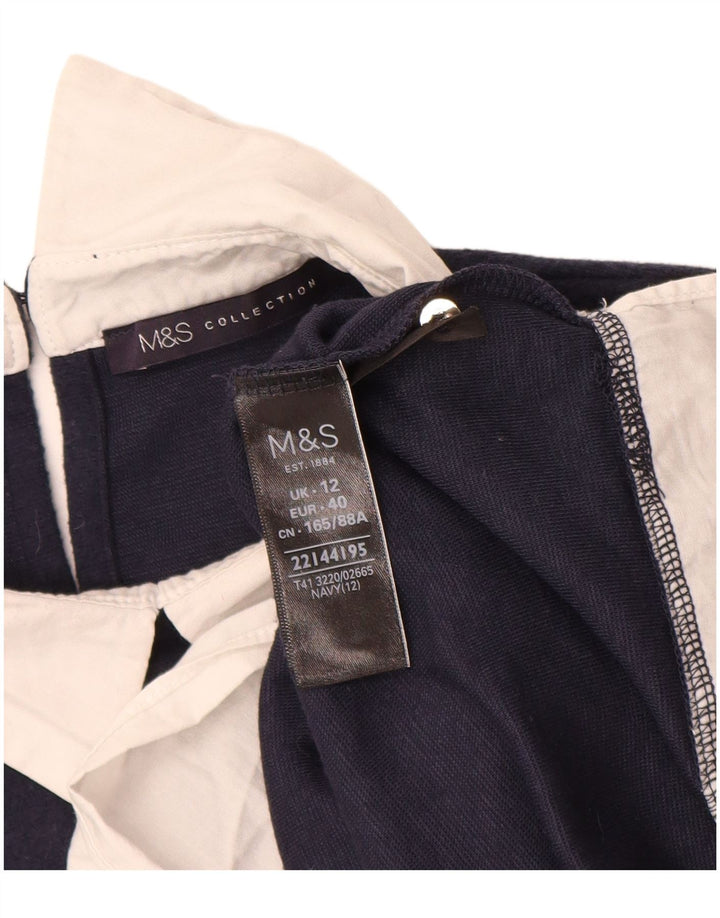 Marks & Spencer - Jersey de cuello polo para mujer, talla 40, talla M, color azul marino