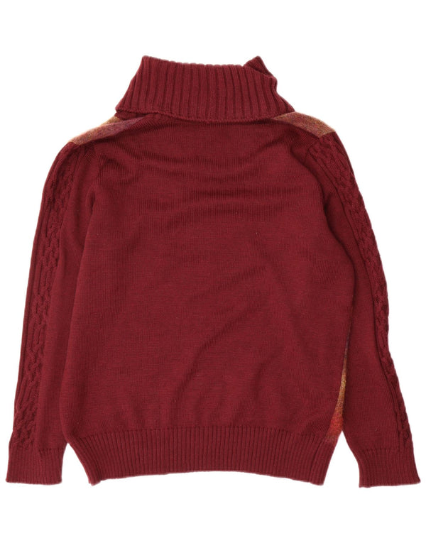 Rosanna Pellegrini Jersey con cuello vuelto para mujer IT 50 XL Borgoña