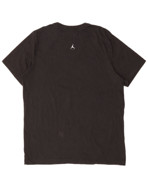 JORDAN Camiseta gráfica para hombre Top grande de algodón negro