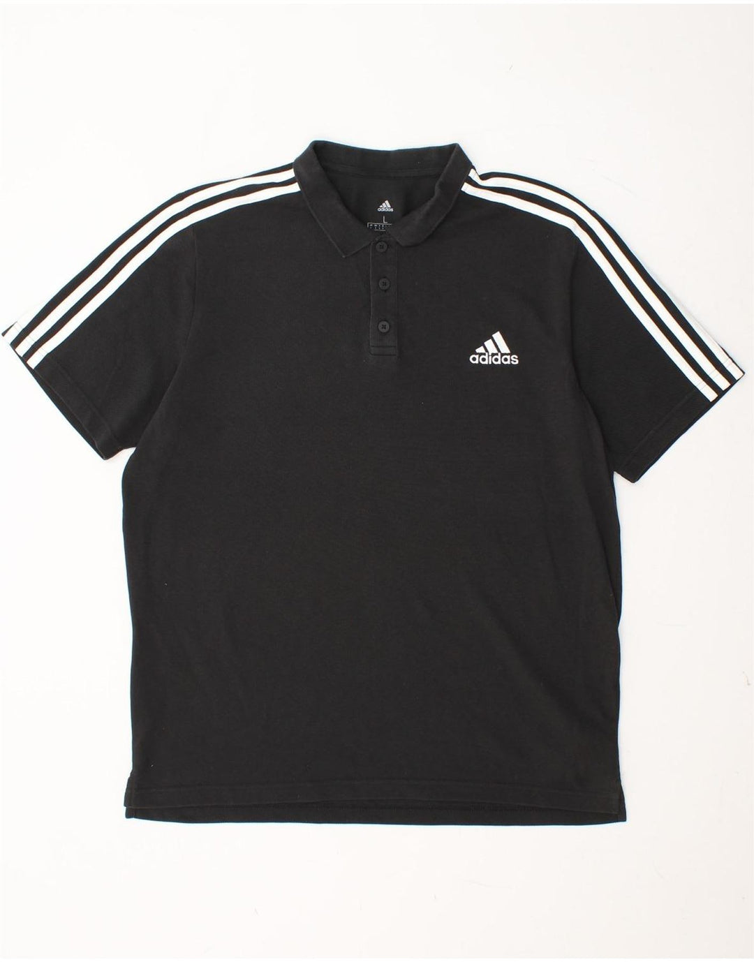 Polo ADIDAS Hombre Grande Algodón Negro