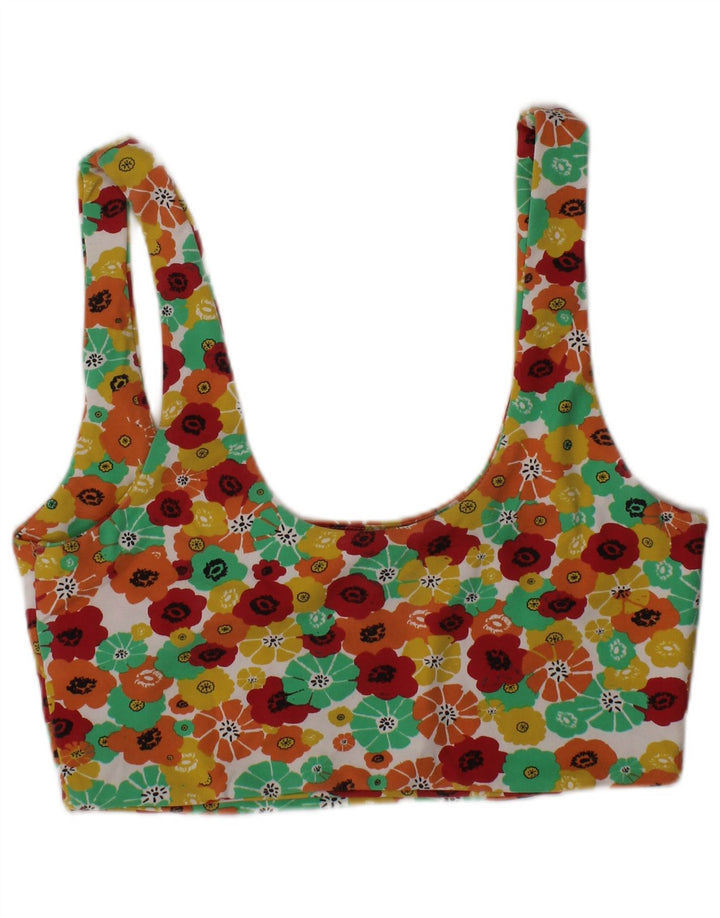 ZARA Top corto gráfico para mujer ES 40 Mediano Multicolor Floral Colorido