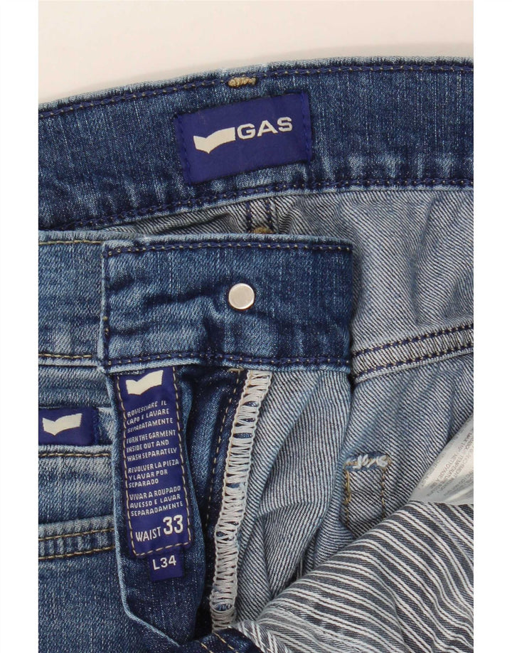 Jeans recortados para hombre Gas W33 L26 Algodón azul