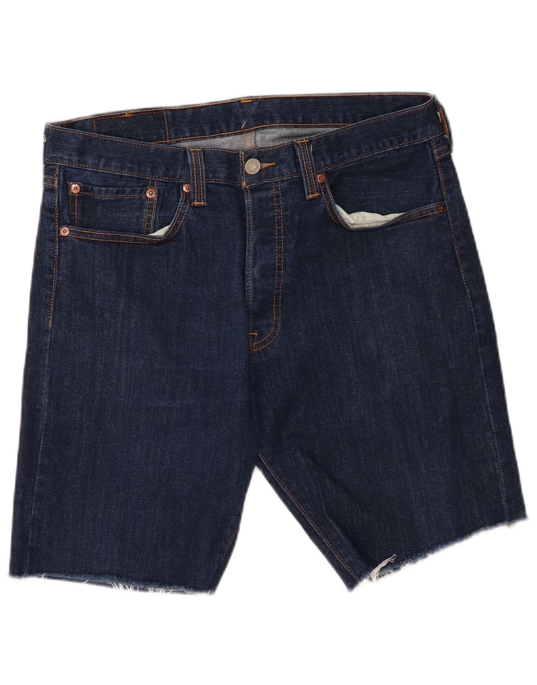 Levi's Mens 501 Shorts De Mezclilla W32 Algodón Azul Marino Medio