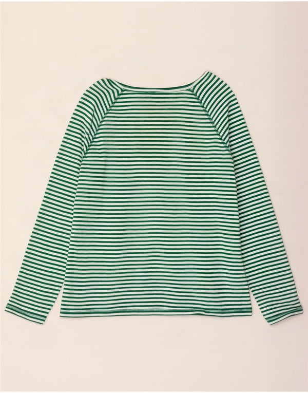 Marks & Spencer - Camiseta de manga larga para mujer, talla 40, XL, algodón a rayas verdes