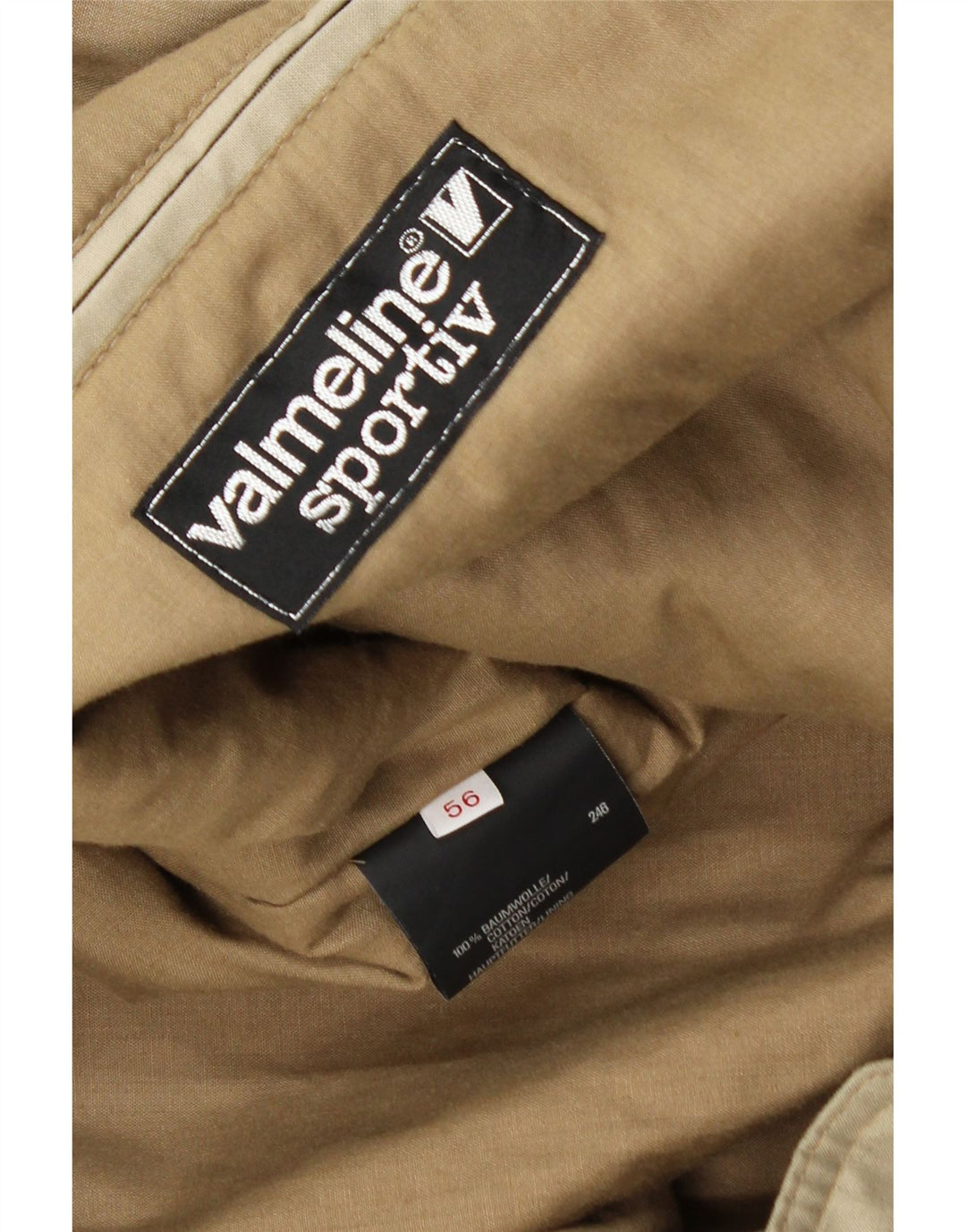 VALMELINE Mens Windbreaker Jacket IT 56 3XL Beige Cotton Vintage Valmeline and Second-Hand Valmeline from Messina Hembry 