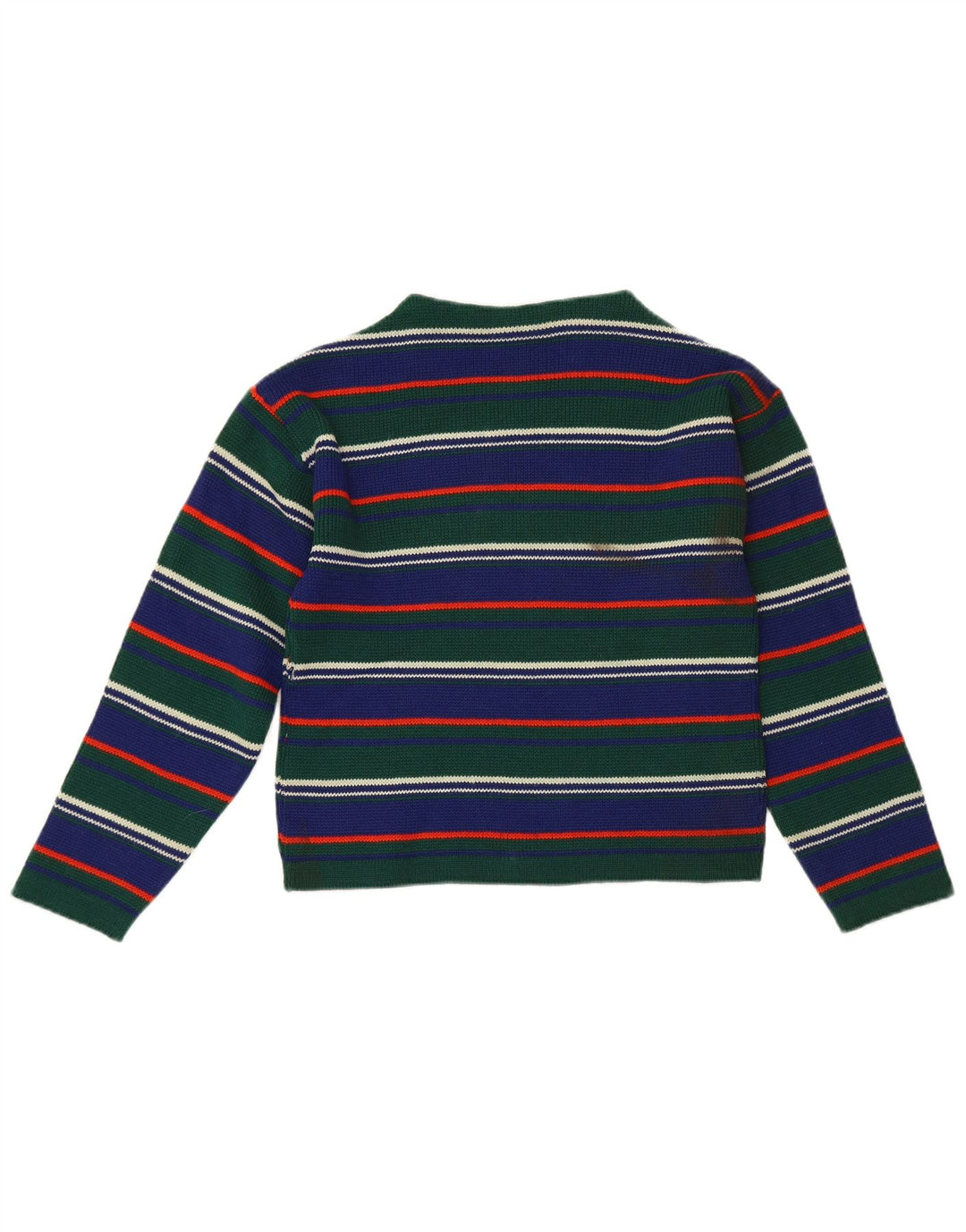 Vintage mujer tortuga cuello jersey suéter IT 42 medio verde rayas