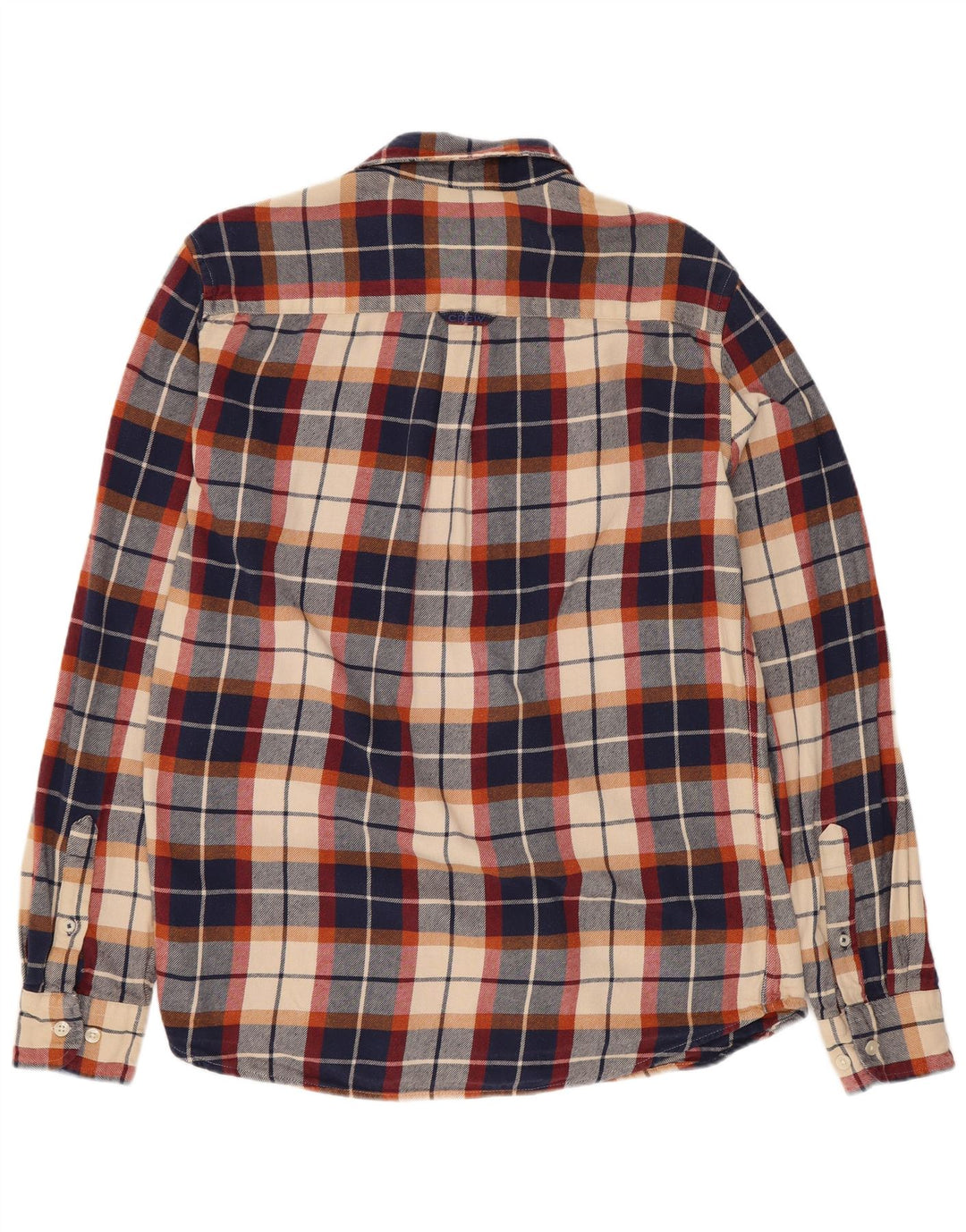 Crew Clothing Camisa de franela para hombre Algodón a cuadros azul marino mediano
