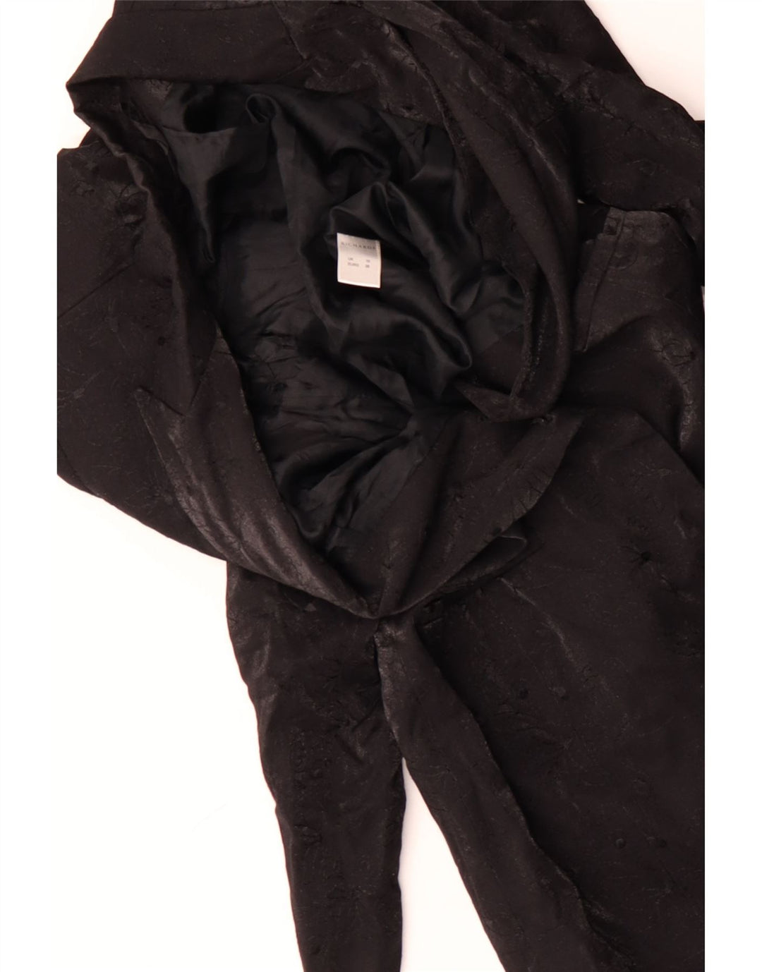 RICHARDS Abrigo para mujer UK 10 Small Black Floral Viscosa