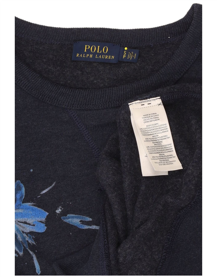 POLO RALPH LAUREN Sudadera para mujer Jumper UK 10 Small Azul marino Floral