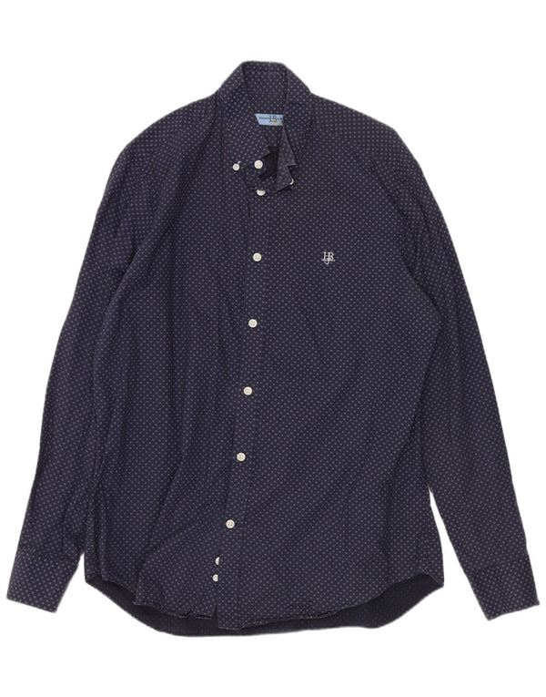 Camisa Harmont & Blaine Hombre XL Algodón Manchado Azul Marino