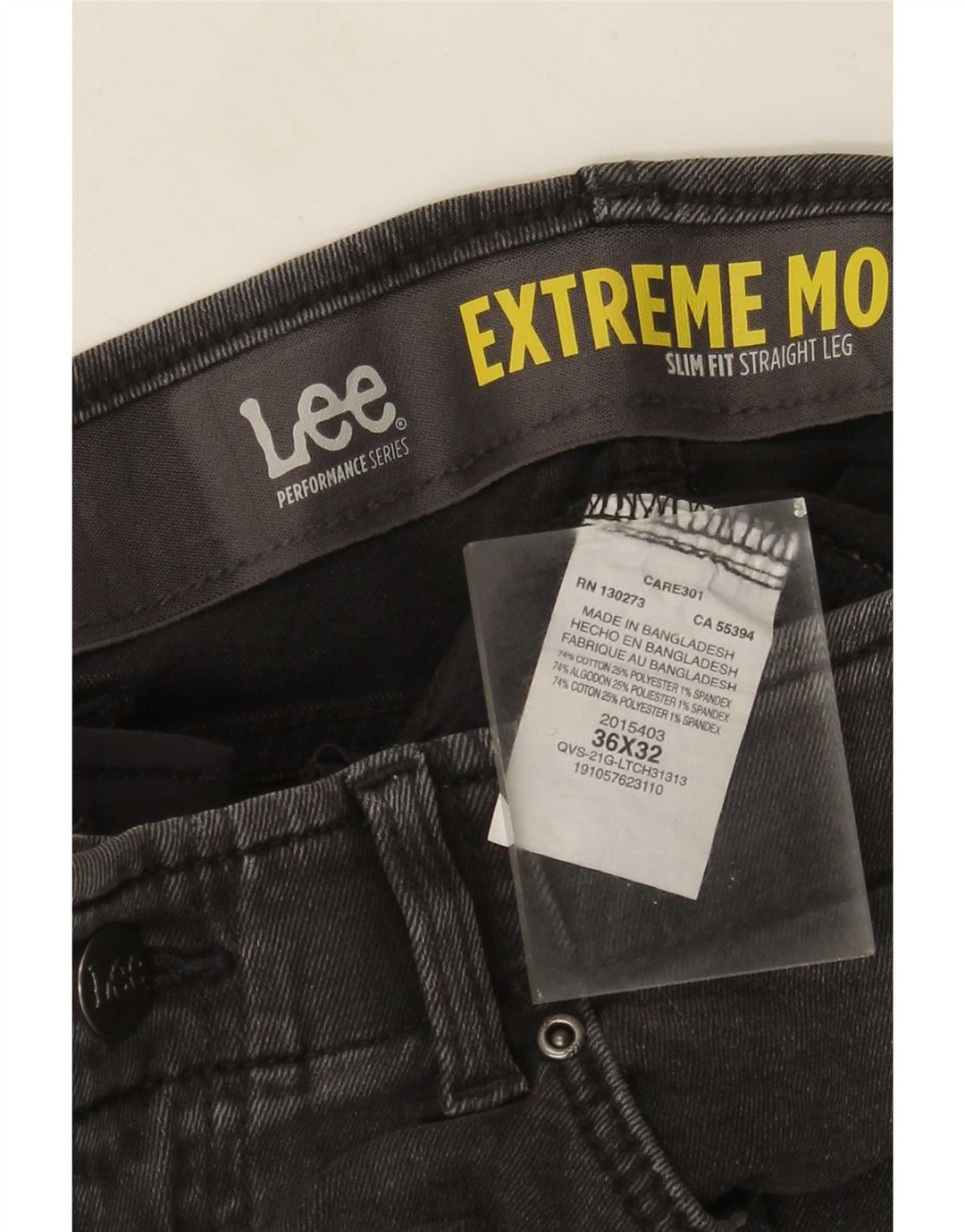 Vaqueros rectos ajustados para hombre Lee W36 L32 Algodón gris