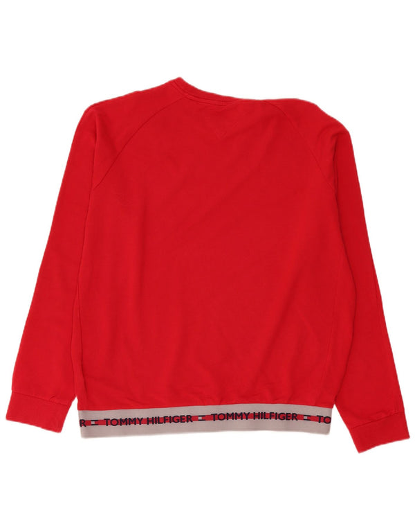 Tommy Hilfiger Hombre Sudadera Gráfica Jumper XL Rojo Colorblock Algodón