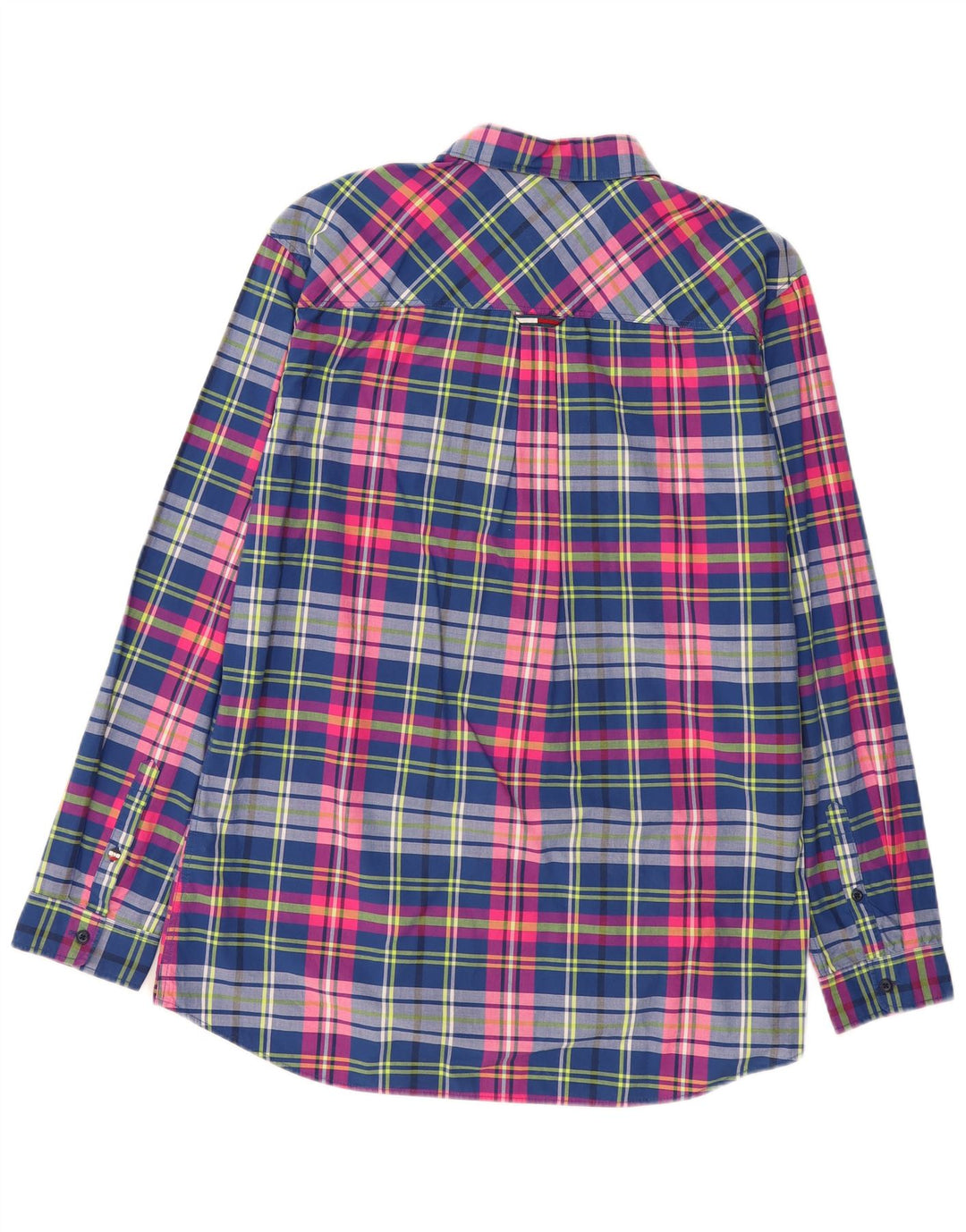 TOMMY HILFIGER Camisa Regular Fit Hombre XL Algodón A Cuadros Azul Marino