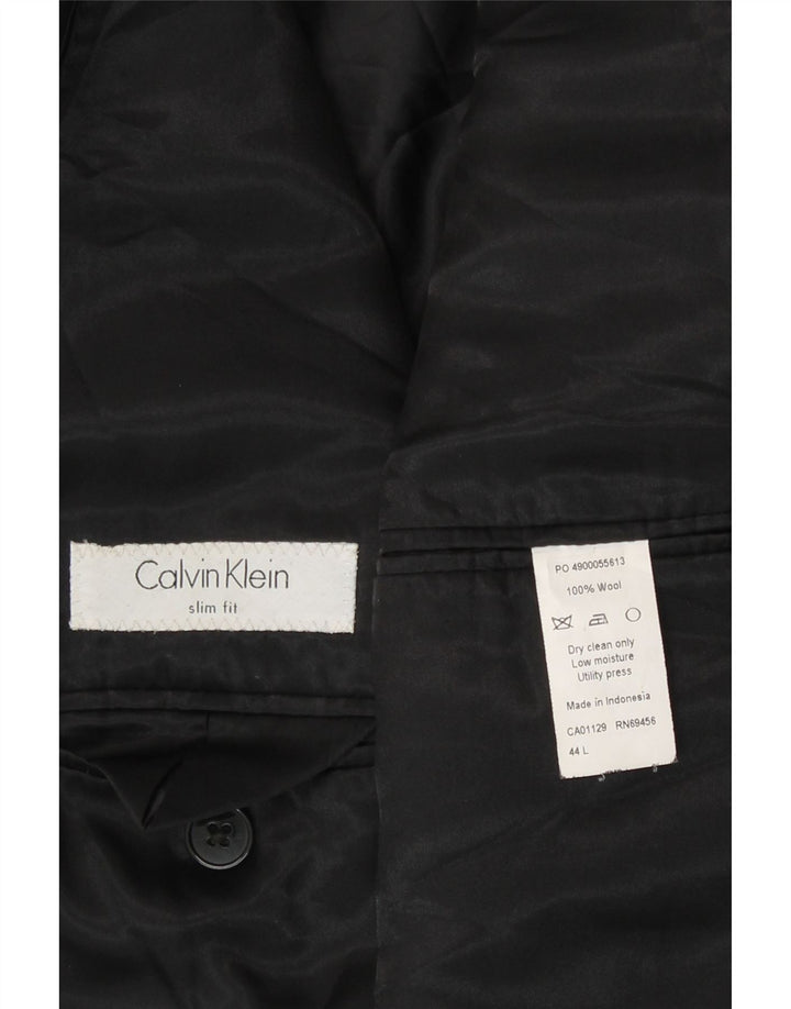 Calvin Klein Chaqueta Blazer Slim Fit con 2 Botones para Hombre UK 44 2XL Lana Negra