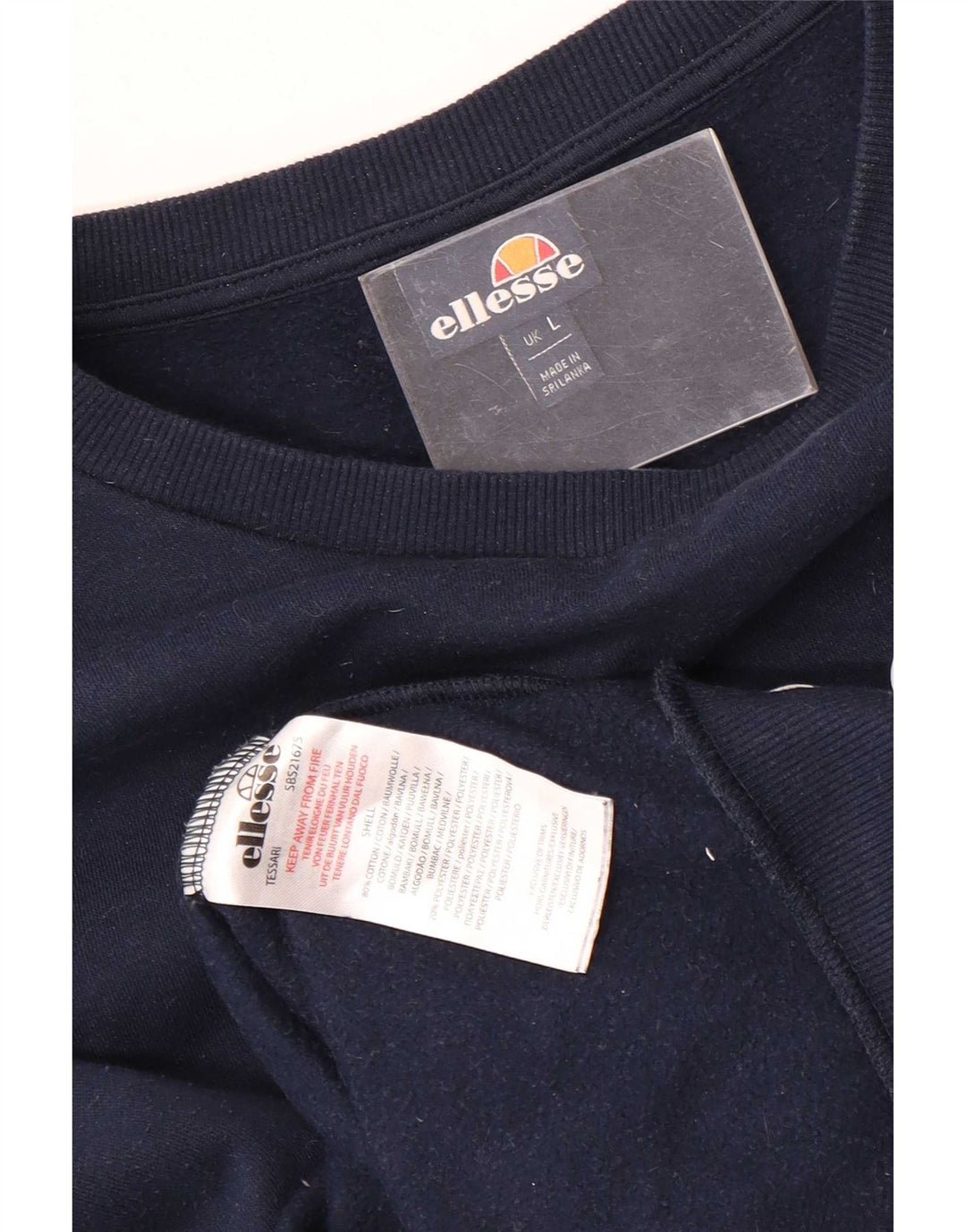 Ellesse Hombre Graphic Sudadera Jumper Grande Azul Marino Algodón