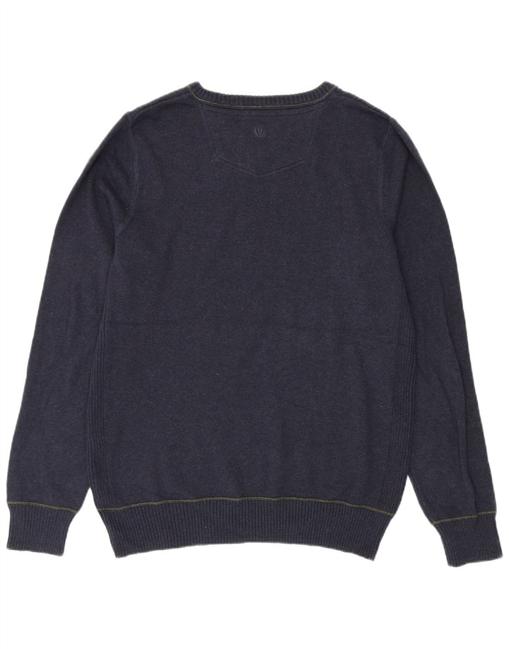 Jersey con cuello en V para hombre de Fat Face Algodón azul marino medio