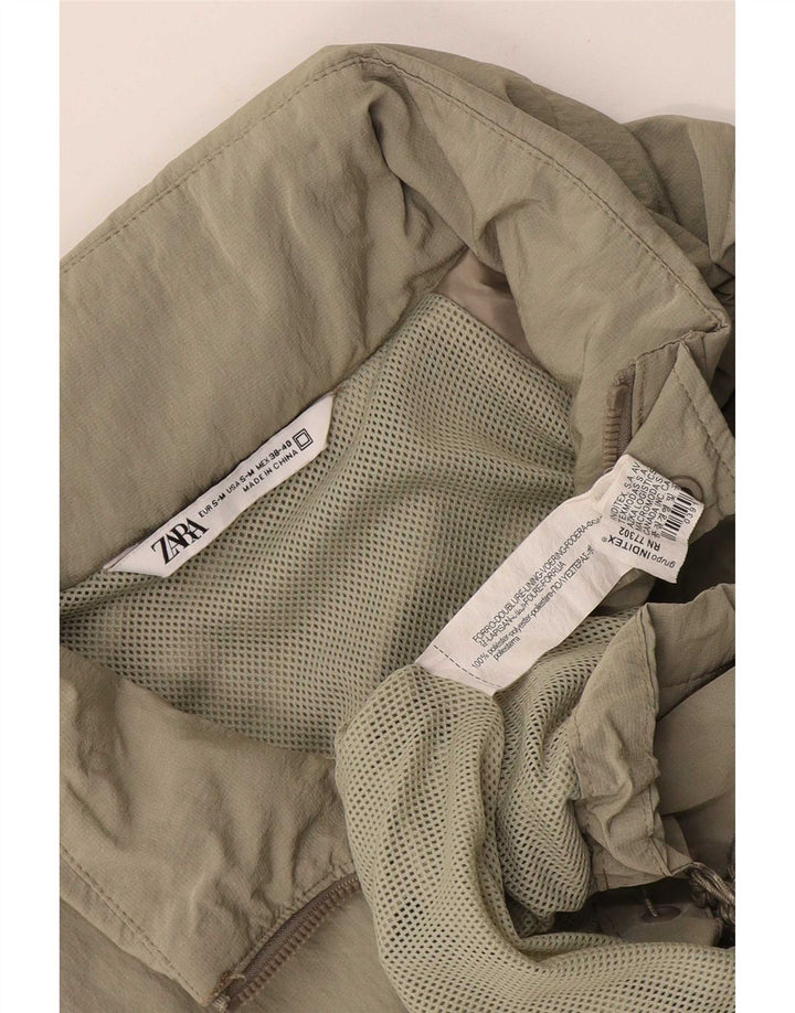 Zara Mens Loose Fit Anorak Jacket UK 36 Small Caqui Poliéster