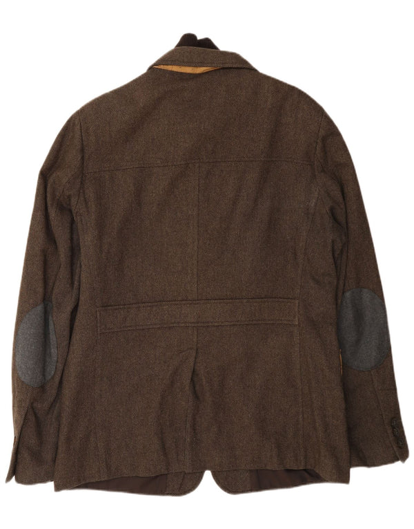 ALVIERO MARTINI Chaqueta blazer de 3 botones para hombre IT 52 XL Lana marrón