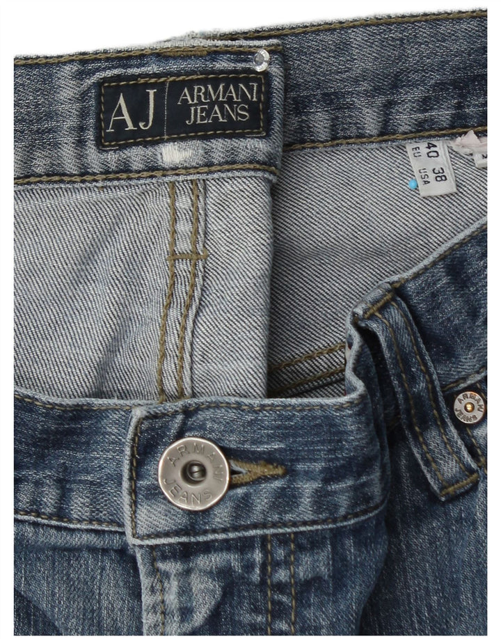 ARMANI Vaqueros rectos para hombre W38 L34 Azul