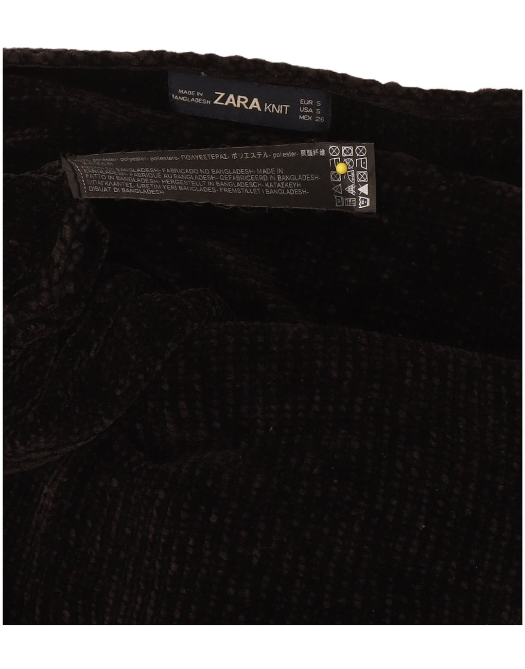Zara - Jersey extragrande con cuello barco para mujer, talla 10, poliéster negro pequeño