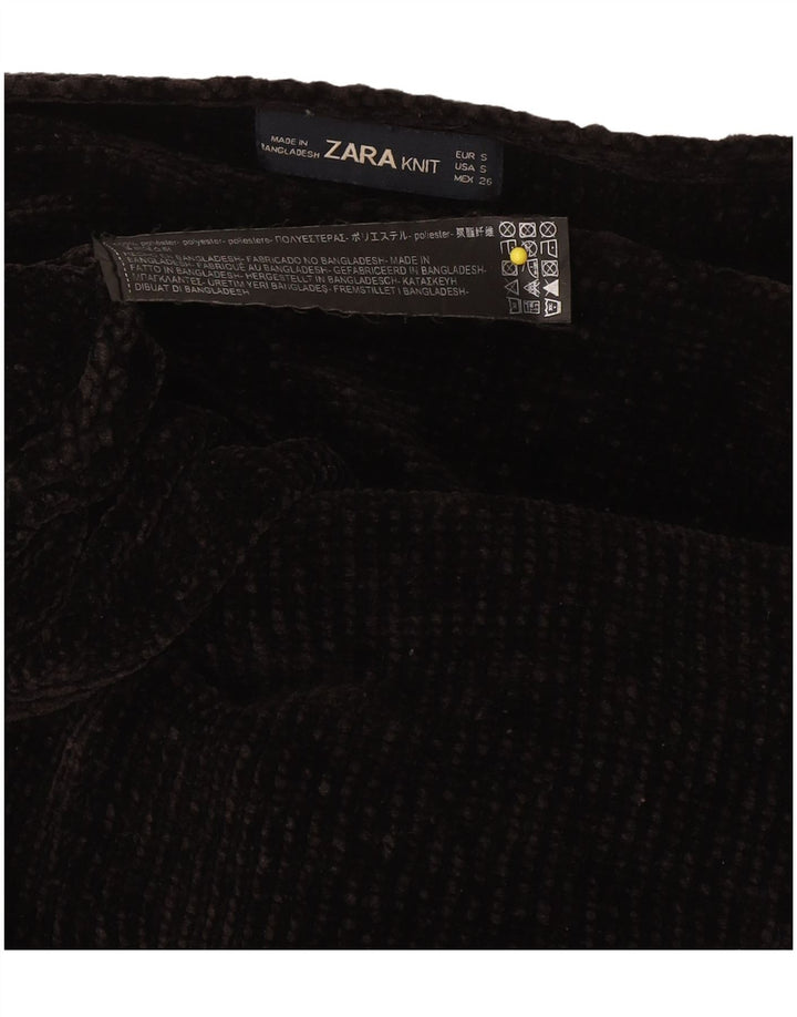 Zara - Jersey extragrande con cuello barco para mujer, talla 10, poliéster negro pequeño