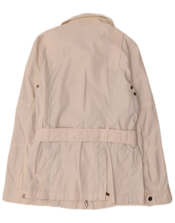 Zara Mujer Chaqueta Utilitaria UK 12 Medium Off White Nylon