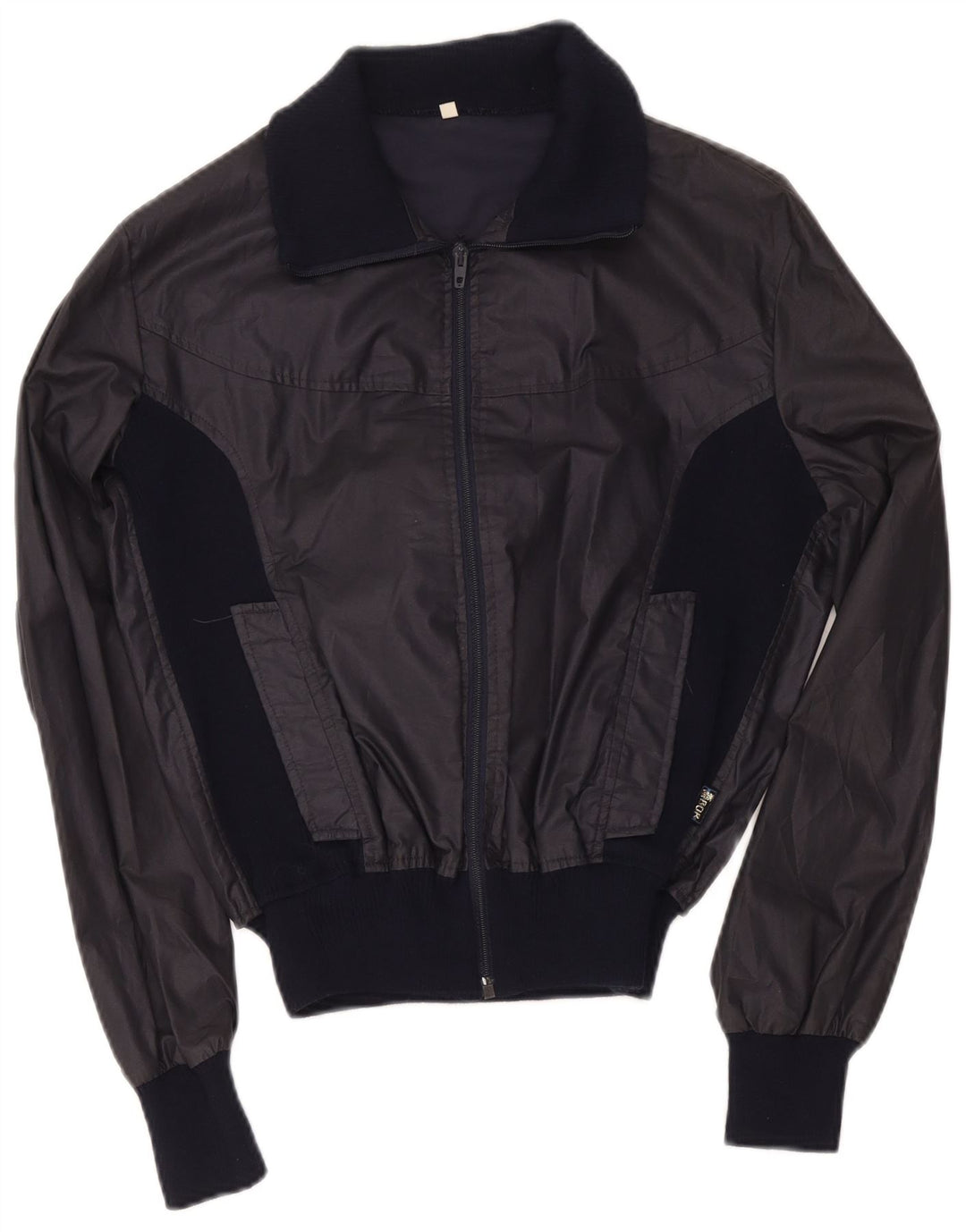 Chaqueta bomber vintage para mujer IT 48 XL Azul marino Colorblock Poliéster
